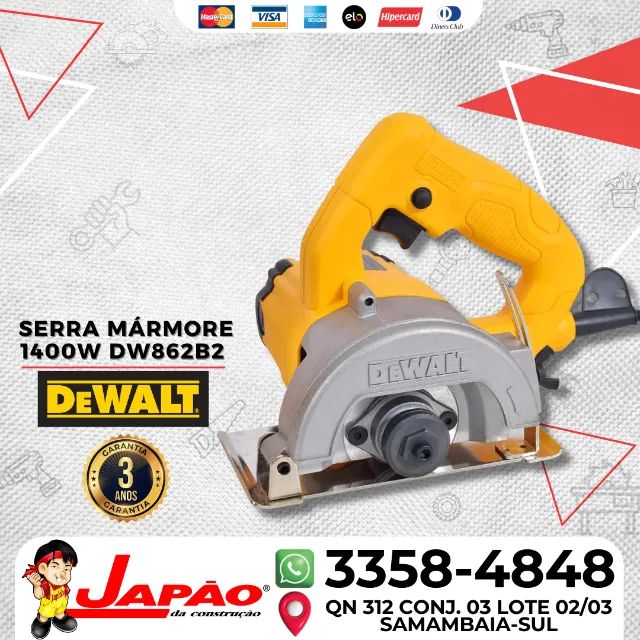 Serra Mármore DeWalt 1400W 13.000Rpm DW862 Garantia de 3 Anos
