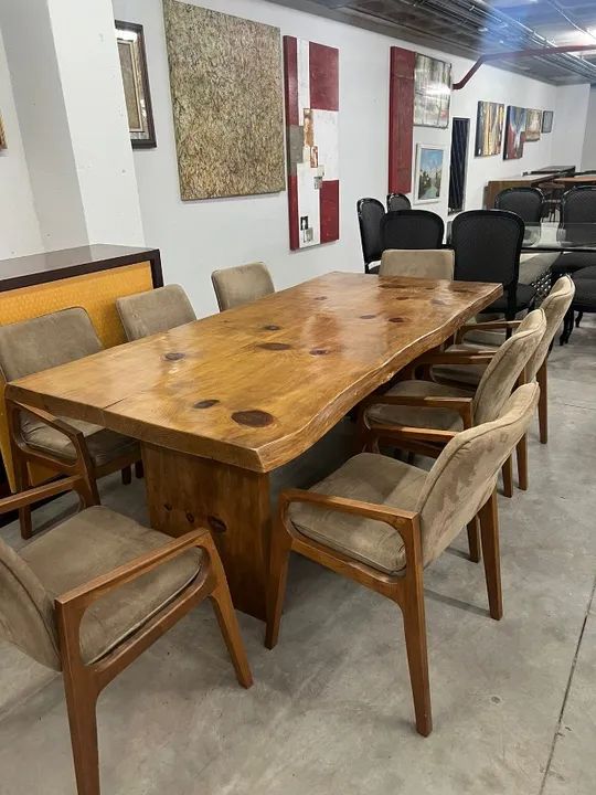 Mesa com tampo de madeira orgânico  - Foto 3