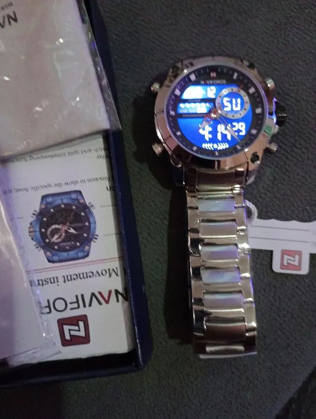 RELÓGIO DIGITAL NAVIFORCE PROVA D'ÁGUA 100 - Foto 4
