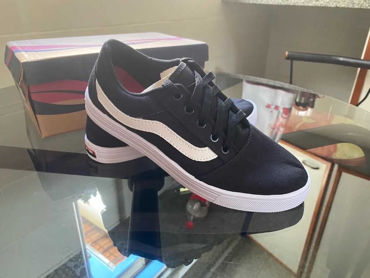 Tenis Escolar Estilo Vans Preto - Foto 3