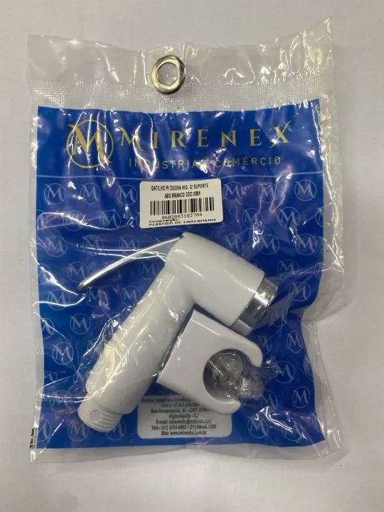 Gatilho p/ducha hig c/suporte abs branco e cromado 