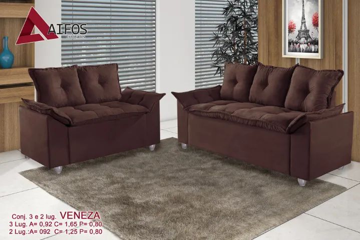 Conjunto Sofá 2 e 3 Lugares VEN828