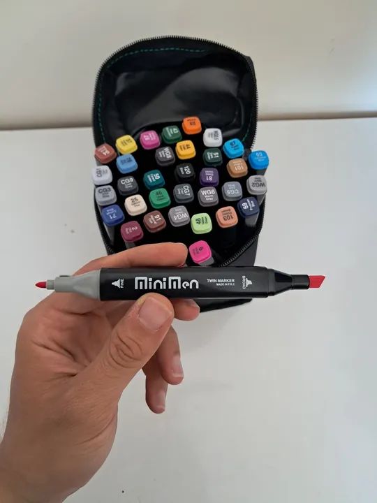 Conjunto de marca texto e hidrocor minipen (35 cores) - Foto 3