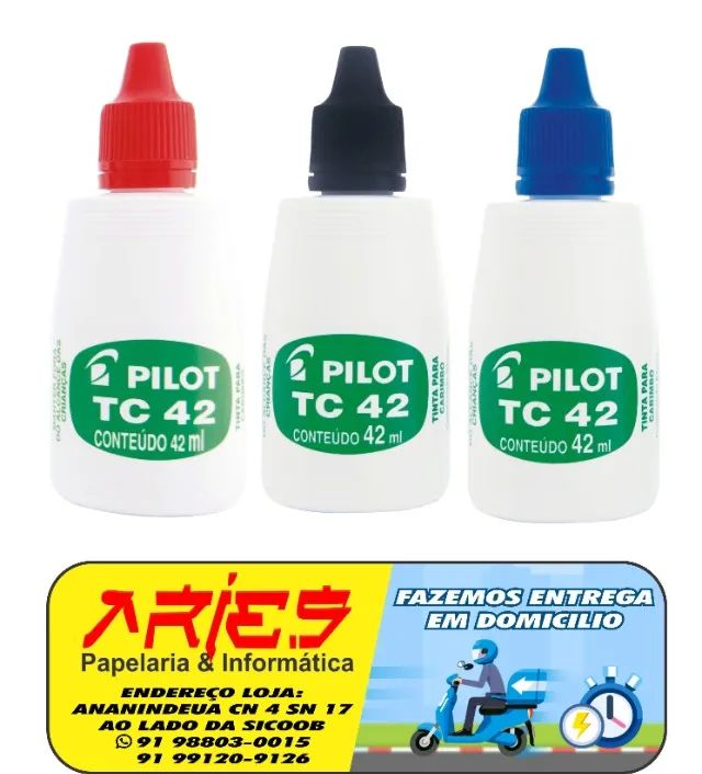 tinta para almofada de carimbo pilot tc 42ml