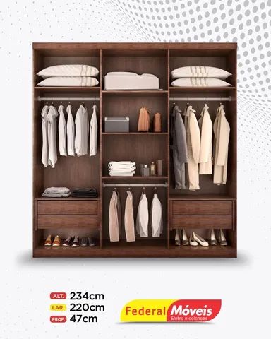 Guarda Roupa 100% MDF 6 Portas 4 Gavetas Super Lindo Fazemos Entrega - Foto 2