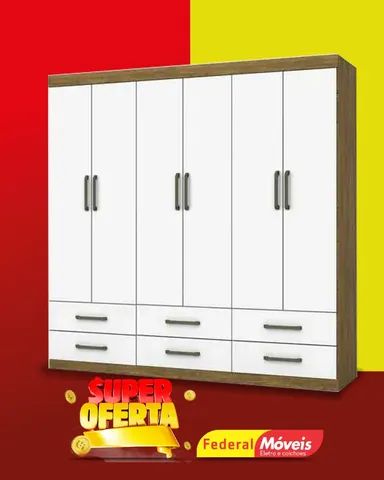 Guarda Roupa 6 Portas 6 Gavetas Super Lindo Fazemos Entrega