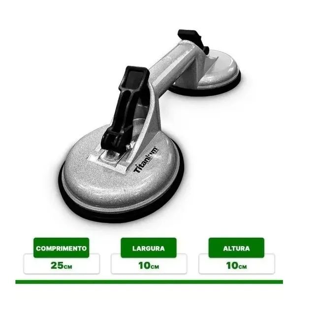 VENTOSA ALUMINIO DE DUAS GARRAS 11,8CM SUPORTA ATE 100KG