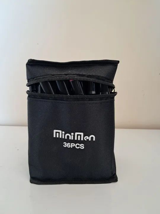 Conjunto de marca texto e hidrocor minipen (35 cores)