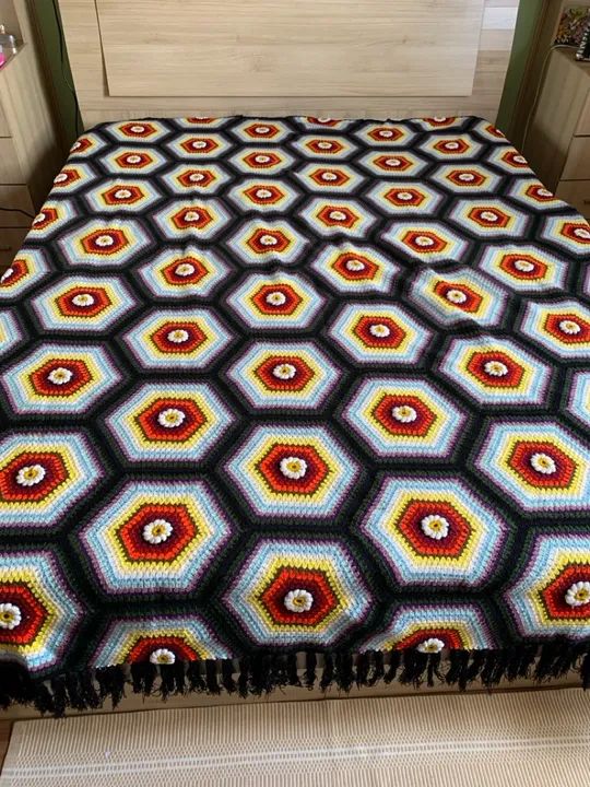 Colcha de crochê tamanho casal - Foto 3
