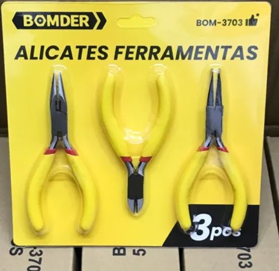 Kit Jogo De Alicates Bomder BOM-3703 (Universal+Corte+Bico) para Eletrônica - Foto 3