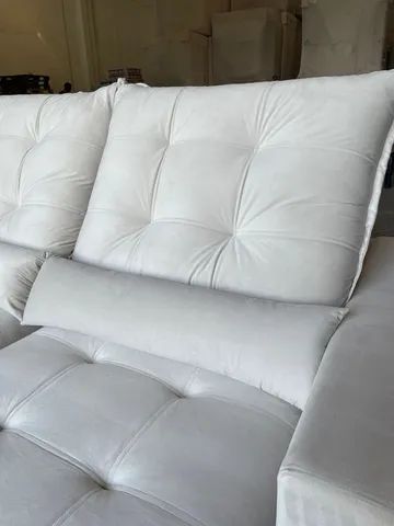 Sofá Retrátil e Reclinável Maldivas Molas Ensacadas  2,50 m Bege tt43 - Foto 5