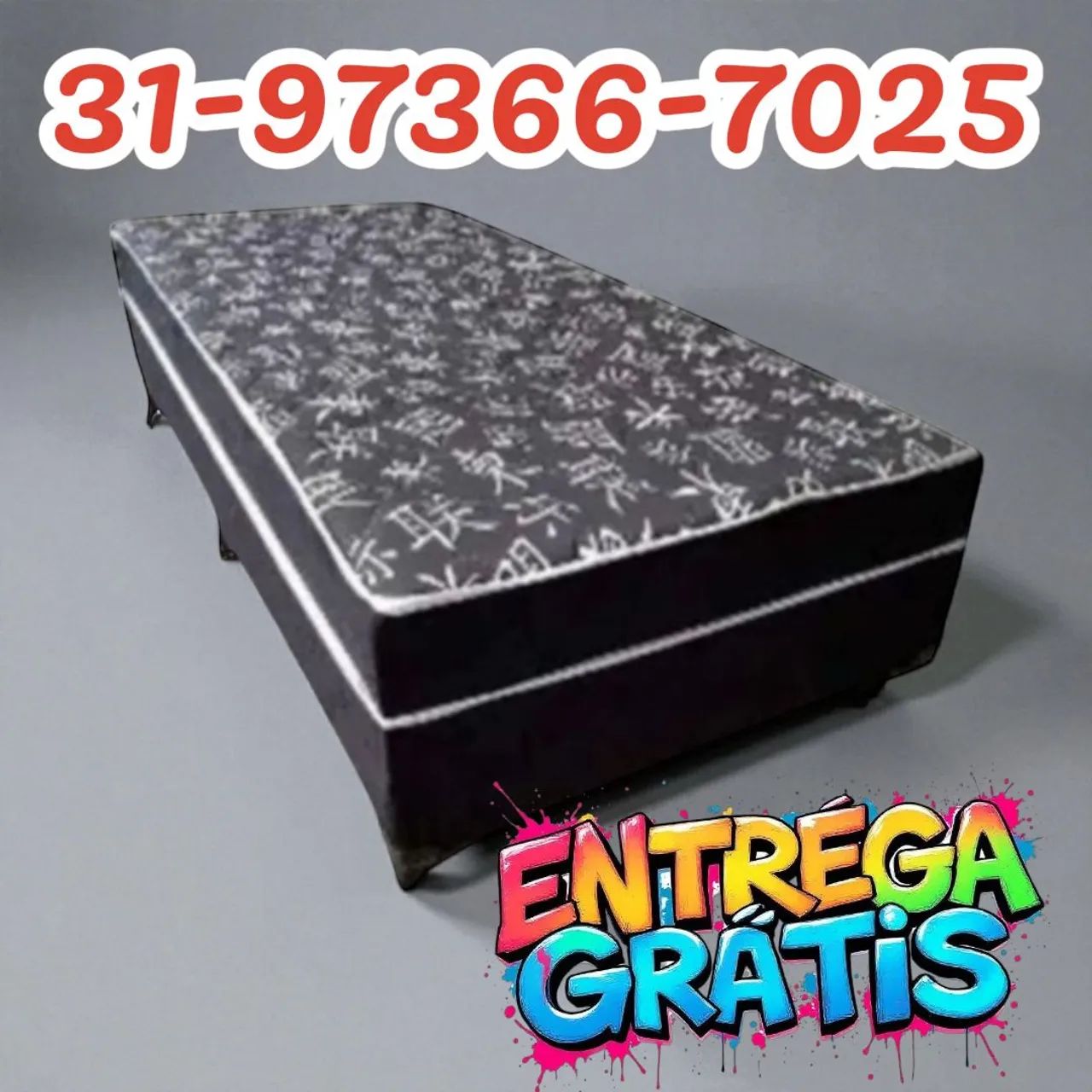 CAMA BOX SOLTEIRO NOVAS 6CM DE ESPUMA D33 COM FRETE GRÁTIS!!!!