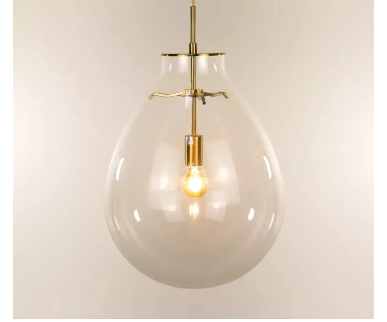 Lustre Pendente Globo de Vidro Dourado