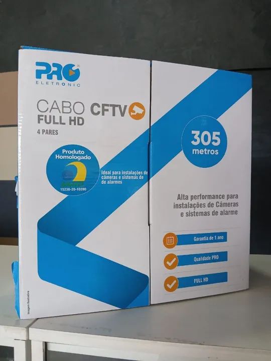 Cabo CFTV Full hd rede 305 metros 