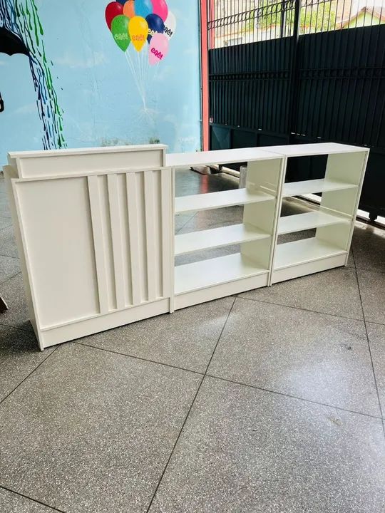 BALCÃO CAIXA / VITRINES Conjunto MDF 
