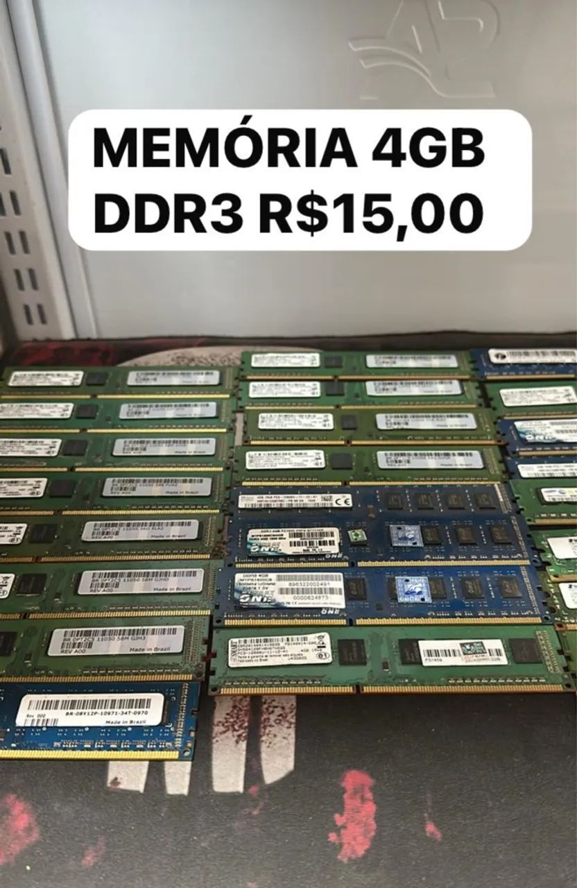 Memória RAM DDR3 4GB - R$19,00