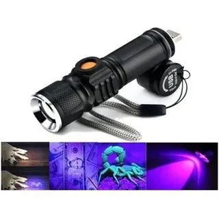 Lanterna Profissional com Luz Negra UV Ultra Violeta Bateria Recarregável - Foto 3