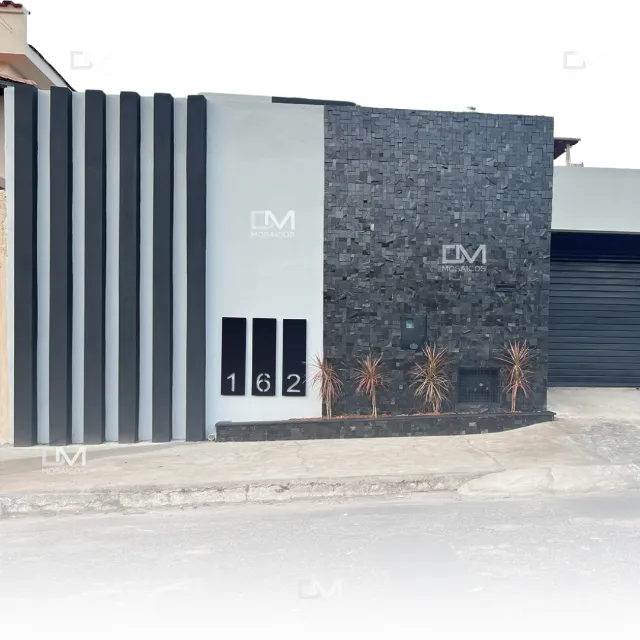 MOSAICO PEDRA FERRO PRETA