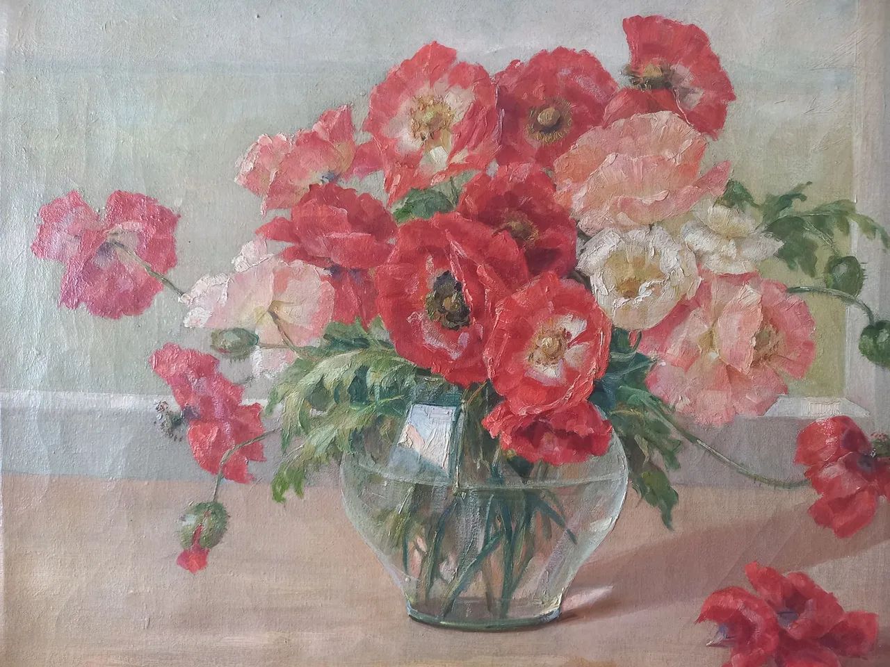 Quadro a óleo de flores - Foto 2