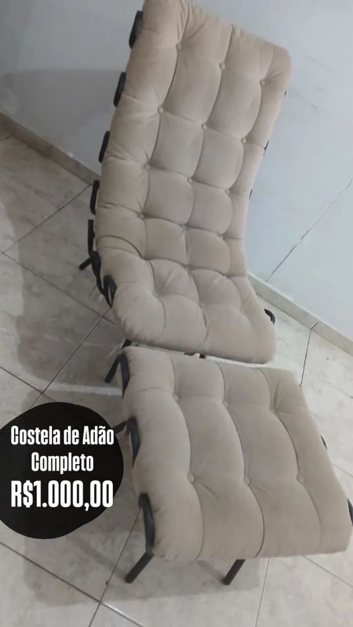 Vendo poltrona costela de Adão com puff