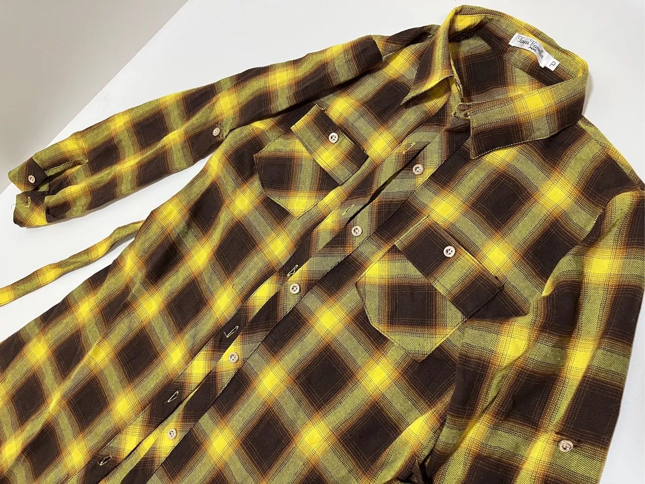 Chemise Xadrez Amarela e Marrom - Foto 5