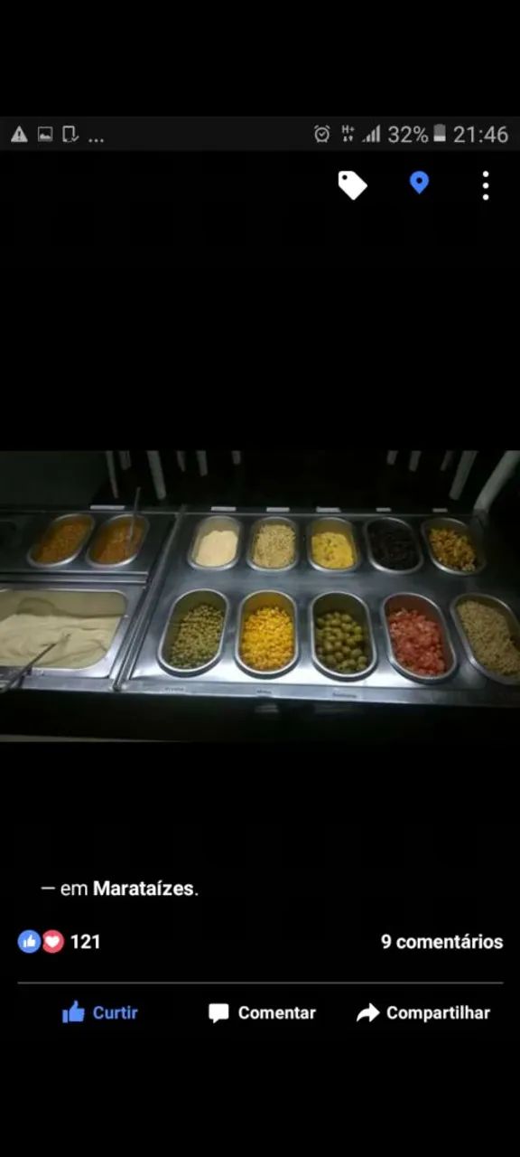 Buffet expositor usado c defeito e sem cubas