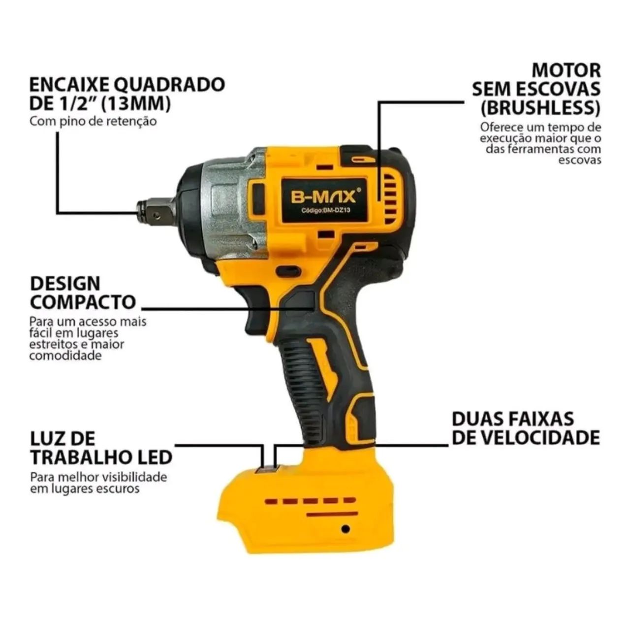 Chave de Impacto Parafusadeira Furadeira a Bateria 48V Kit - Foto 5