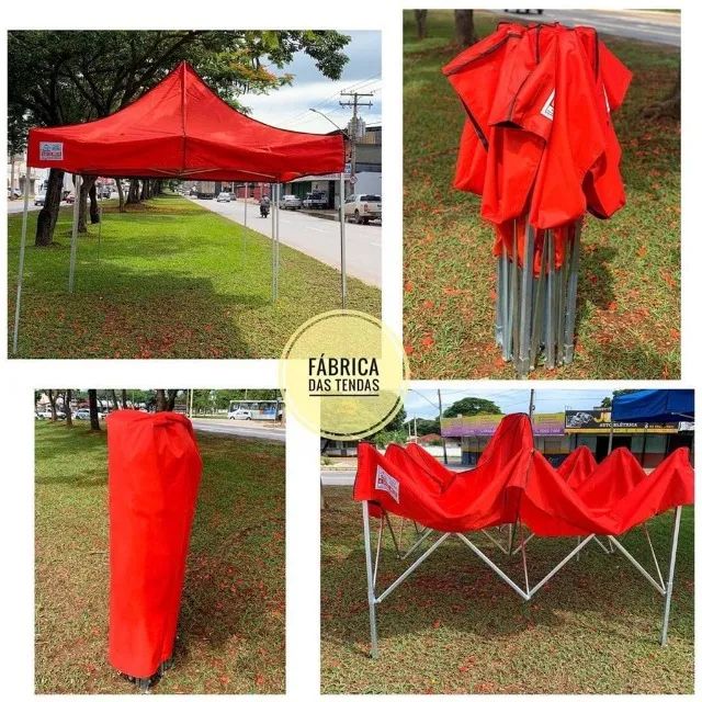 TENDA SANFONADA 3X3  NA LONA DE NYLON - Foto 2