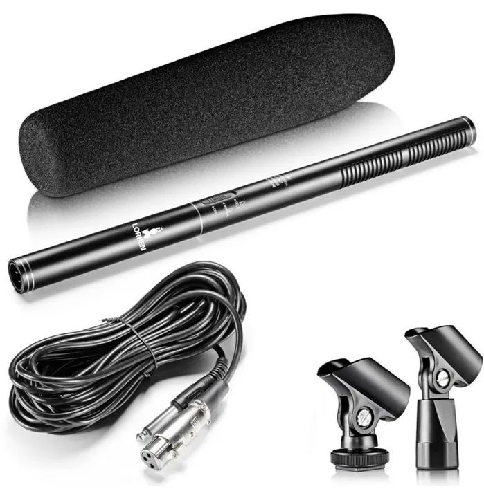 Microfone Shotgun Super Unidirecional Ultra-cardióide Ht-81 Cor Preto