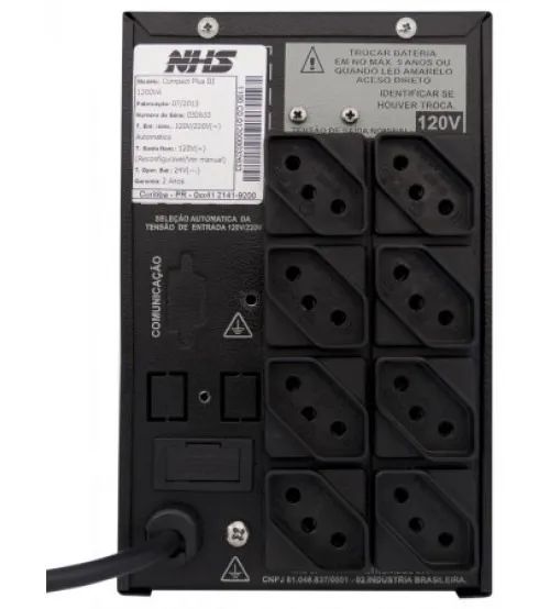 Nobreak NHS COMPACT PLUS II (1200VA/2b.7Ah/Preto)  - Foto 2