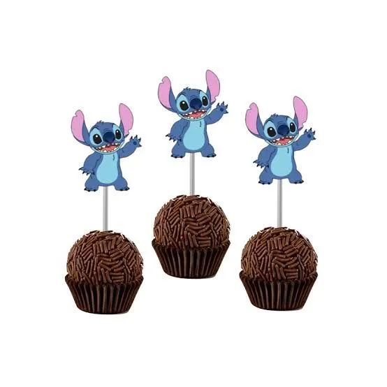 Topper Para Docinho/Cupcake Stitch e Angel - Foto 2