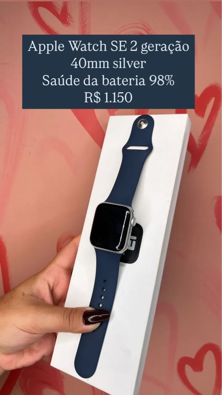 Apple Watch SE 2 Geração 40mm Silver - Saúde da bateria 98%
