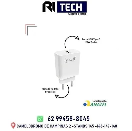 Carregador 20w Adaptador Fonte Turbo Usb E Tipo C Pd Iwill 2 Anos de Garantia