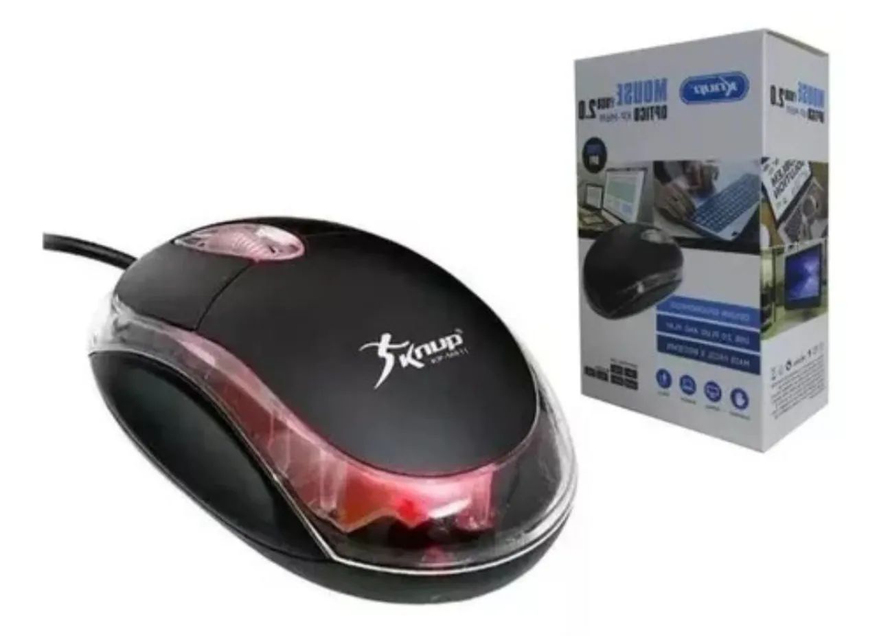 Mouse Ótico Knup KS-M111 - Iluminação LED ( BARRETO INFORMÁTICA)