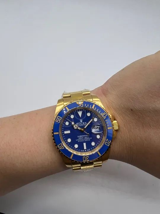 Relógio Rolex Submariner Gold Blue Automático  - Foto 5