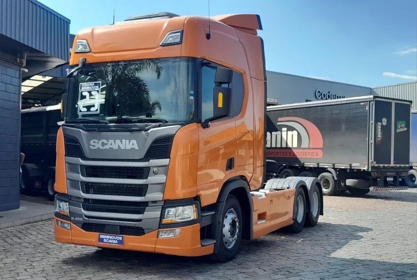 SCANIA R450 A6X2 2022/2023 - SAIA LATERAL, DEFLETORES, PNEUS NOVOS IMPORTADOS, ADAS