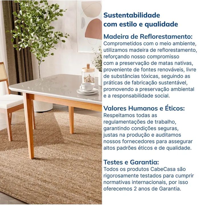 Mesa de Jantar 8 Lugares 2,10m Tampo MDF e Vidro - Foto 2