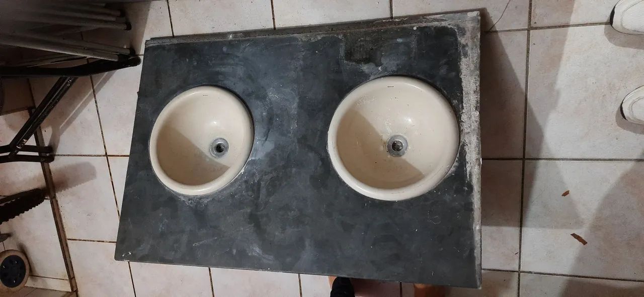 Mesa de ardósia com duas cubas  - Foto 2