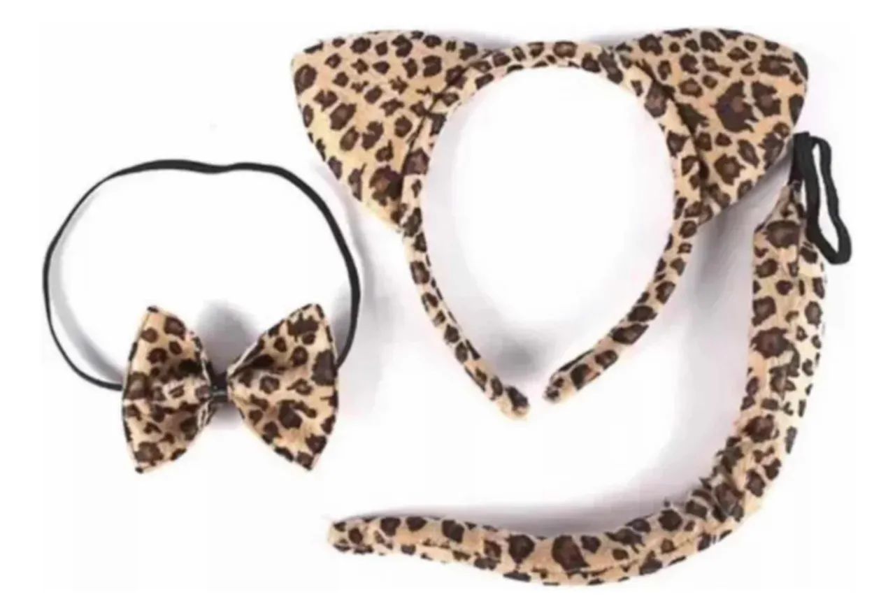 Kit com 3 Acessórios para Fantasia Coelho, Tigre, Minie, Leopardo e Diabinha - Foto 3