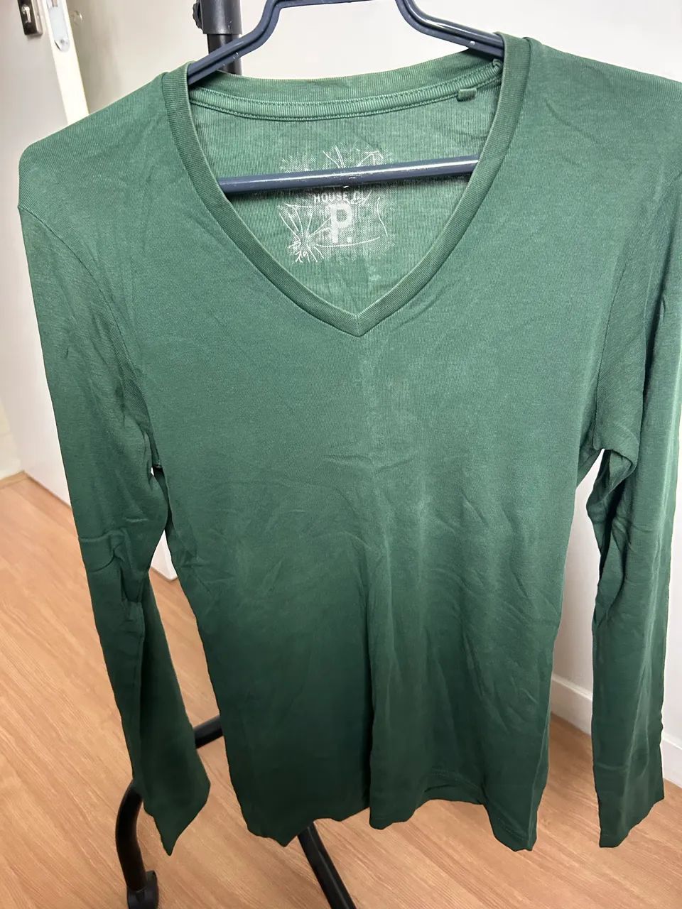 Blusa manga longa verde militar