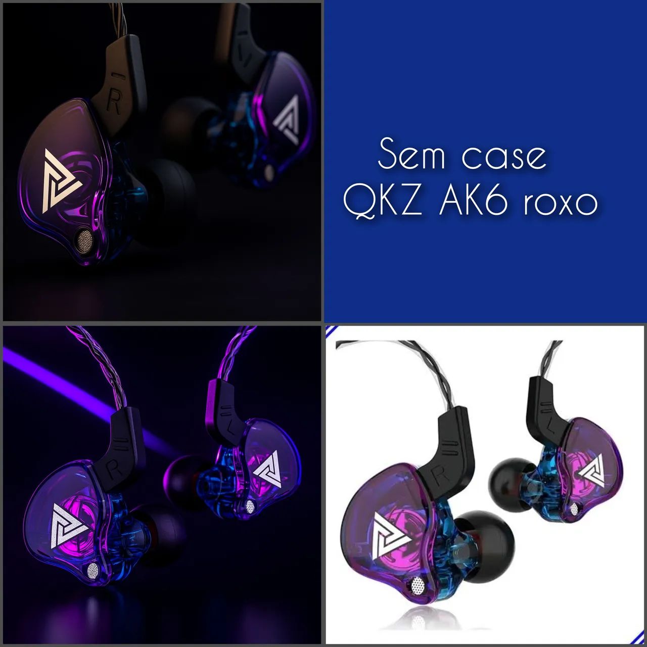 Fone QKZ AK6 Roxo - Sem Case