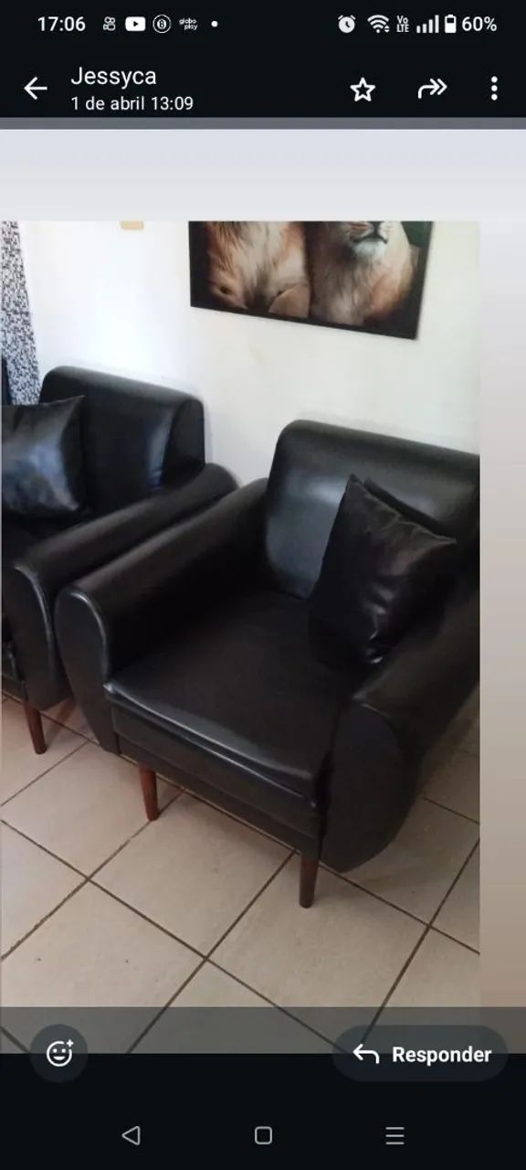 Par de Poltronas em Preto 250 cada - Foto 4