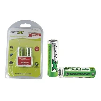 Pilha Recarregável Aa 1.2v 2900mah (c/2 Pilhas) Flex *ENTREGA GRÁTIS*