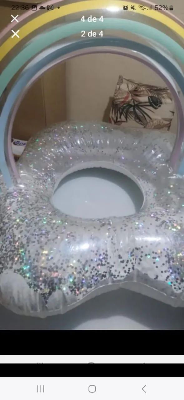 Bóia de Piscina Glitter Arco-íris