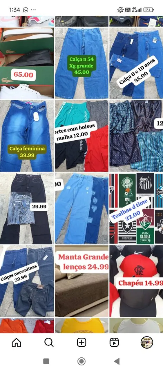 Calças jeans femininas e masculinas