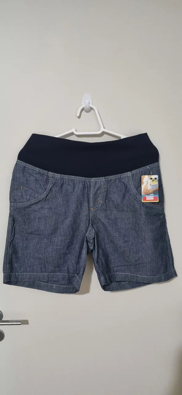 Shorts Jeans Gestante Azul Escuro