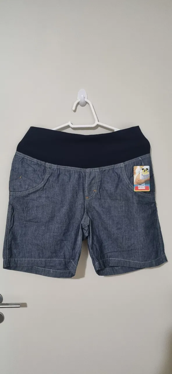 Shorts Jeans Gestante Azul Escuro
