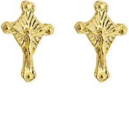 Brincos de cruzes charmosos e elegantes de ouro 24k