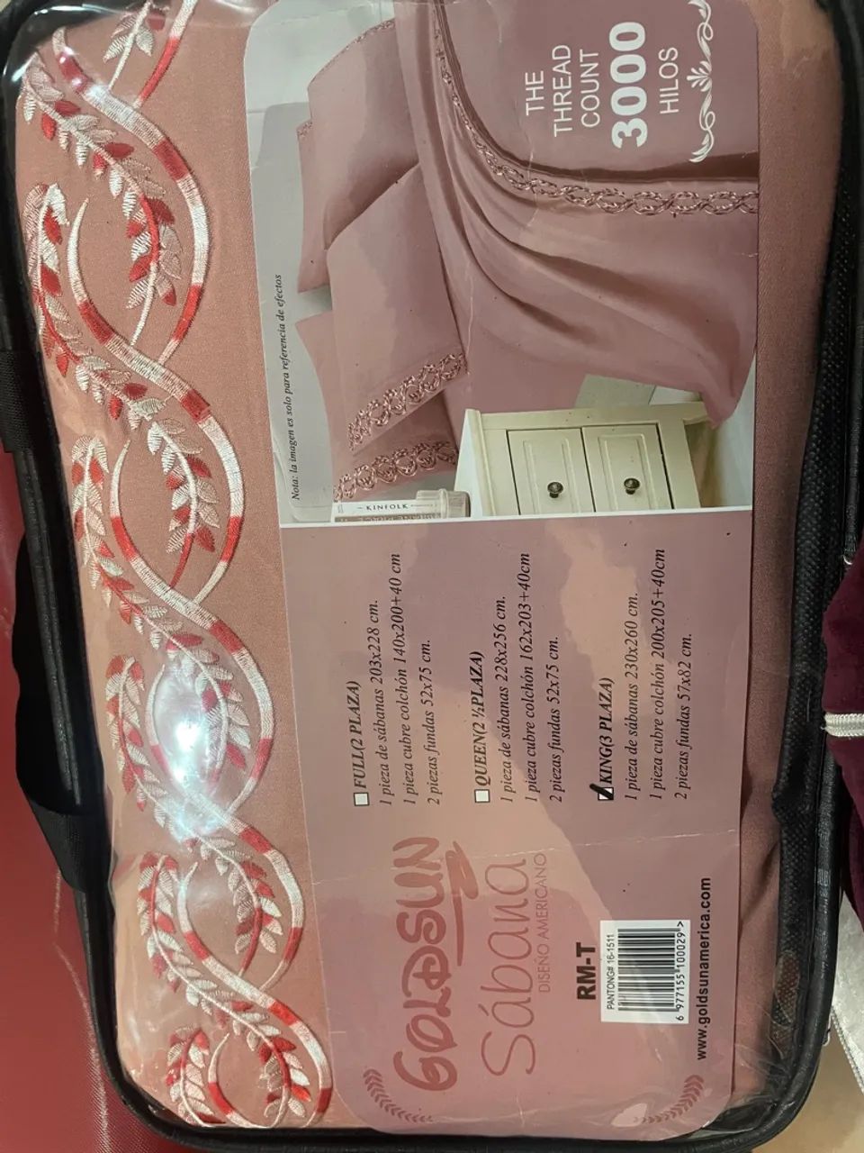 Jogo de Cama king Bordado 3000 Fios Goldsun King