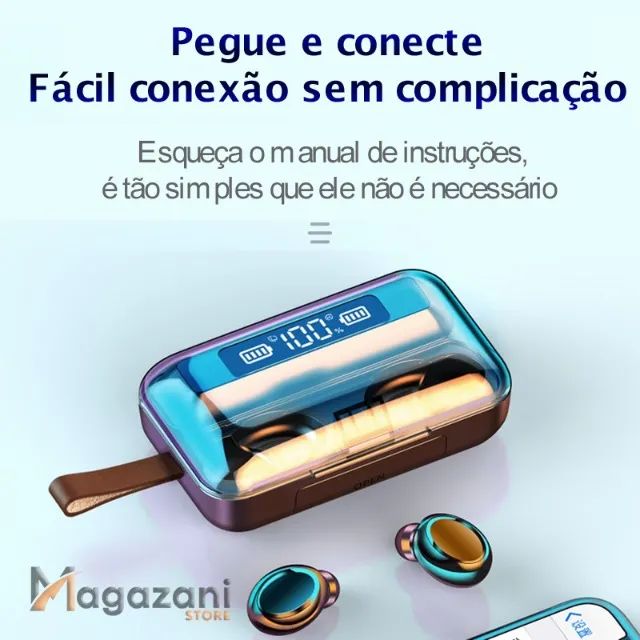 Fone Bluetooth 5.0 TWS preto - Foto 2